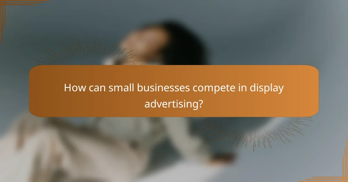 How can small businesses compete in display advertising?