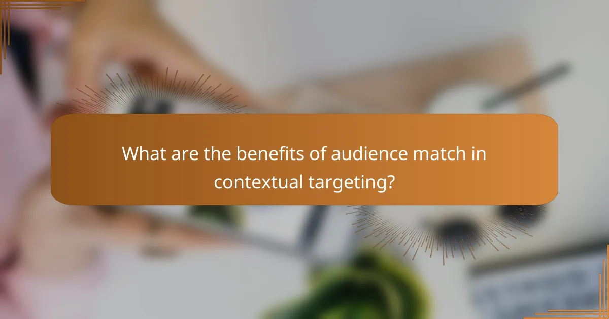 What are the benefits of audience match in contextual targeting?