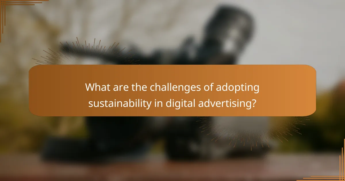 What are the challenges of adopting sustainability in digital advertising?