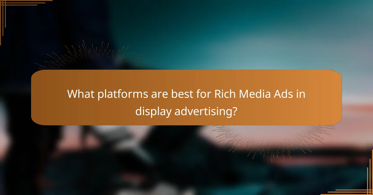 What platforms are best for Rich Media Ads in display advertising?