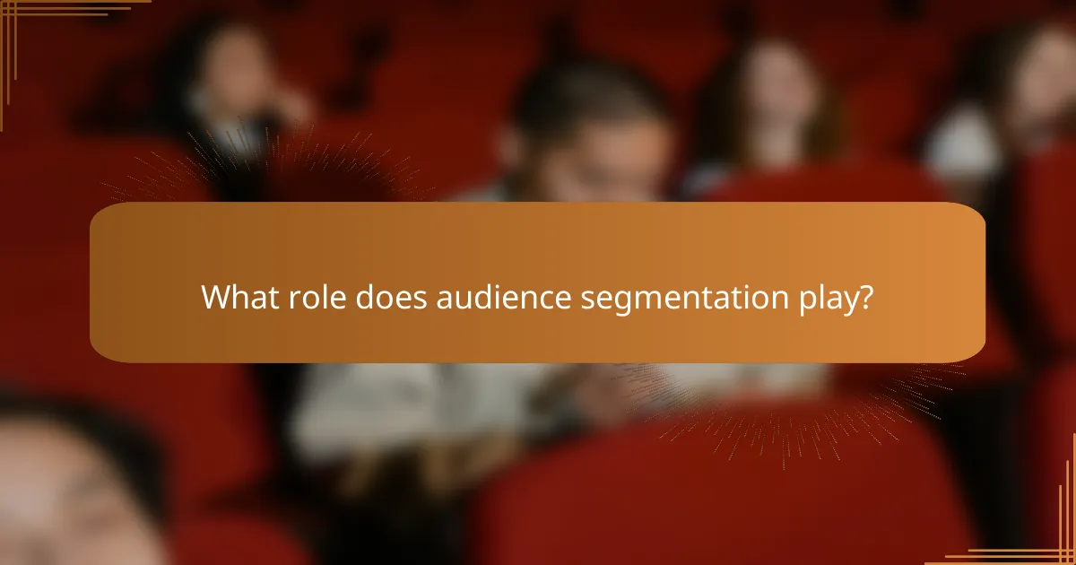 What role does audience segmentation play?